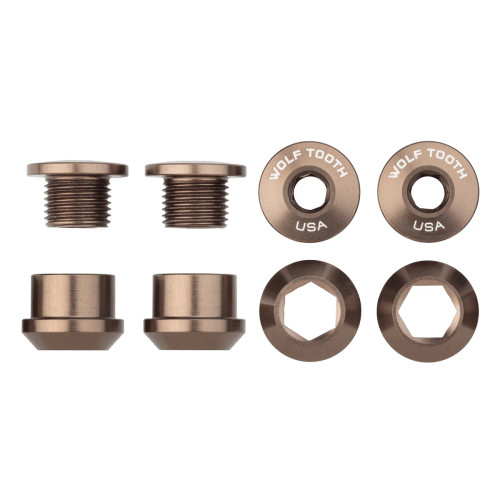 Wolf Tooth Set of 4 Chainring Bolts/Nuts for 1X Espresso