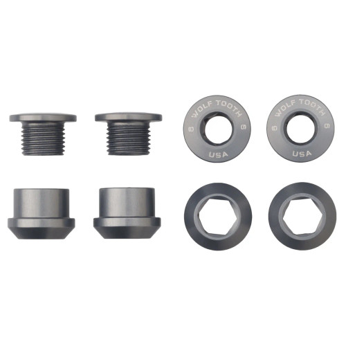Wolf Tooth Set of 4 Chainring Bolts/Nuts for 1X Gunmetal