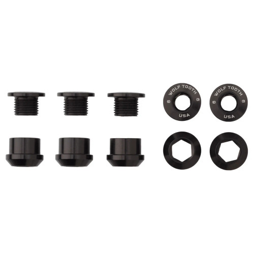 Wolf Tooth Set of 5 Chainring Bolts/Nuts for 1X Black