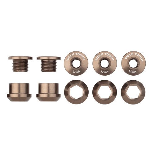 Wolf Tooth Set of 5 Chainring Bolts/Nuts for 1X Espresso