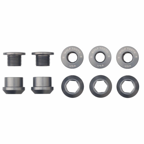 Wolf Tooth Set of 5 Chainring Bolts/Nuts for 1X Gunmetal