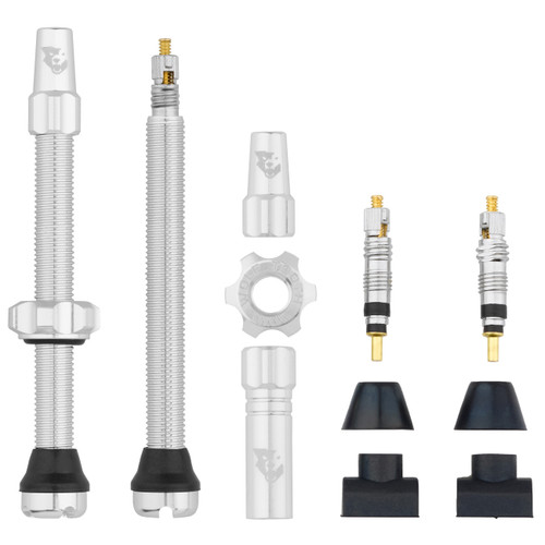 Wolf Tooth Tubeless Valves 60mm Raw Silver