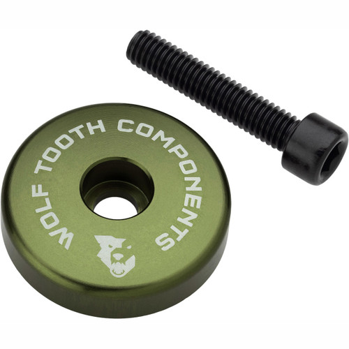 Wolf Tooth Ultralight Stem Cap w/ Integrated 5mm Spacer Olive