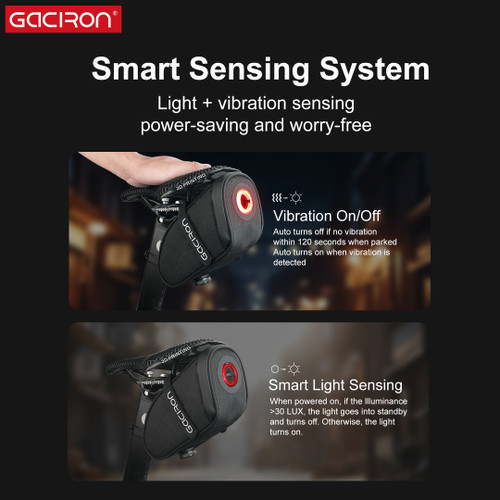 Gaciron Bird Nest Aero Saddle Bag w/Smart Tail Light