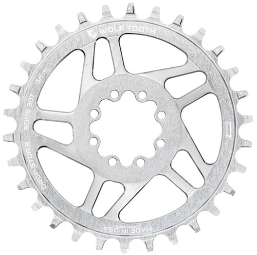 Wolf Tooth SRAM 8-Bolt Direct Mount Chainring For MTB Dropstop B Raw Silver