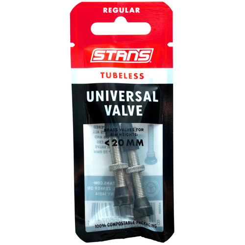 Stans NoTubes Universal Tubeless Valve Pair Regular Brass V2