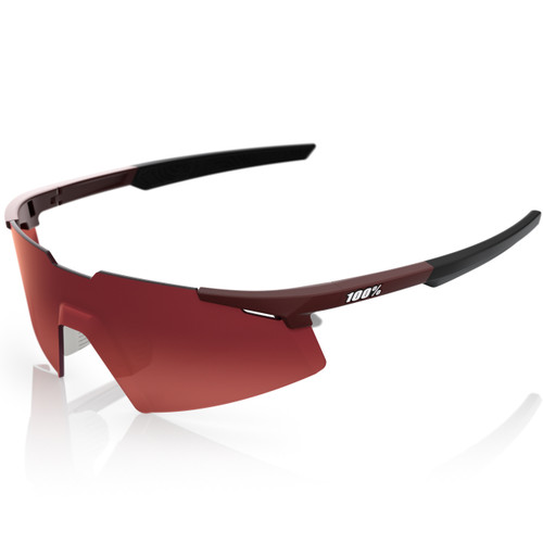 100% A2 Run Sunglasses Soft Tact Chocolate Brown/Red Gradient