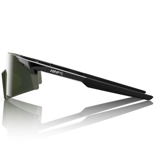 100% A2 Speedwork Sunglasses Gloss Black Grey-Green