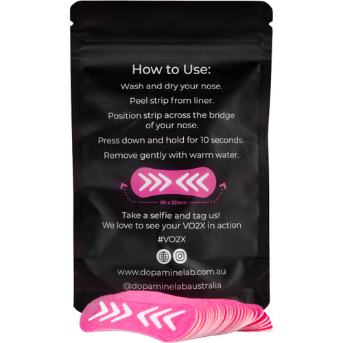 Dopamine Lab VO2X Nasal Strips 30 Pack Pink