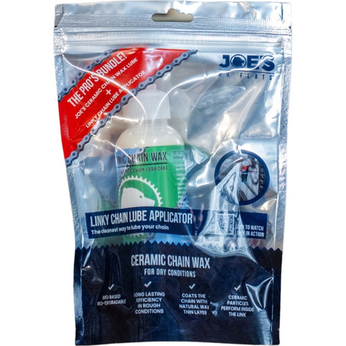 Joe's No-Flats Dry Ceramic Chain Wax 125ml W/ Linky Chain Lube Applicator Bundle