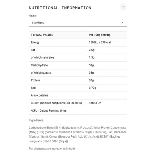 SIS Powder Beta Recovery 500g Strawberry