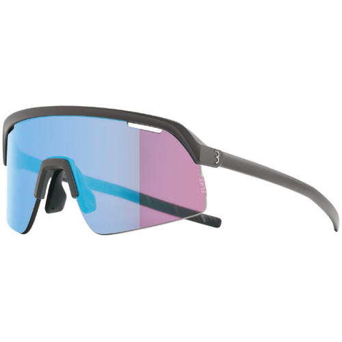 BBB Valor Sunglasses Matt Transparent Dark Grey Frame W/Flux Blue Mlc Lens
