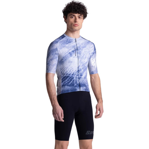 Santini Motion Short Sleeve Jersey Nautical Blue