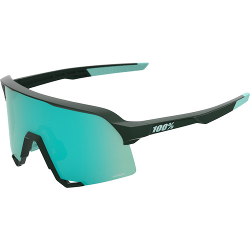 100% S3 Sunglasses Matte Juniper w/HiPER Mint Mirror Lens