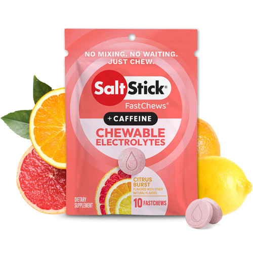 SaltStick Electrolyte FastChews Caffeinated Citrus Burst w/Caffeine 10 Chew Packet