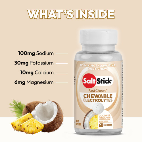 SaltStick Electrolyte FastChews Coconut Pineapple 10 Chew Packet