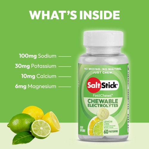 SaltStick Electrolyte FastChews Lemon-Lime 10 Chew Packet