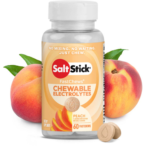 SaltStick Electrolyte FastChews Peach 60 Chew Bottle
