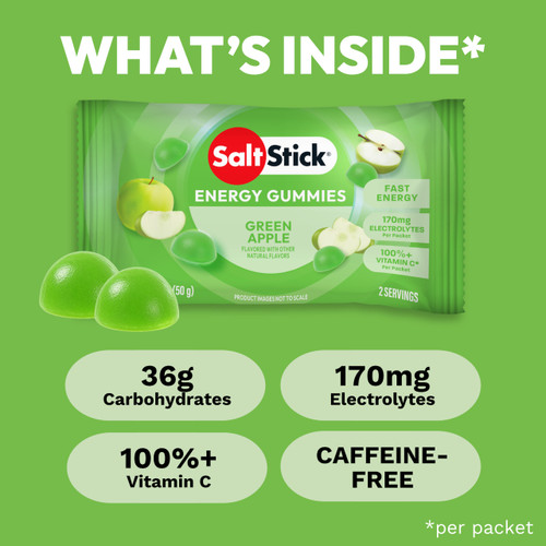 SaltStick Energy Gummies Green Apple Packet of 8