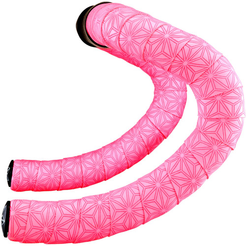 Supacaz Suede Bar Tape Neon Pink + Black Star Plugz