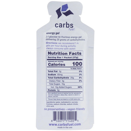 Carbs Fuel Energy Gel Original 25g