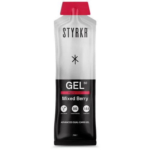 Styrkr Gel50 Mixed Berry Dual-Carb Energy Gel x 12 Box - SHORT DATED