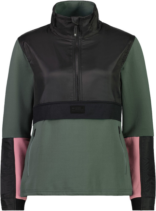 Mons Royale Decade Womens Pullover Burnt Sage/Black 2022