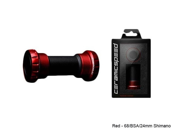 Ceramic Speed BSA Shimano Red Coated Road Bottom Bracket