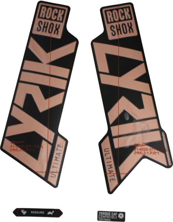 RockShox Lyrik Ultimate Fork Decal Kit Matte Copper Foil for High Gloss Black
