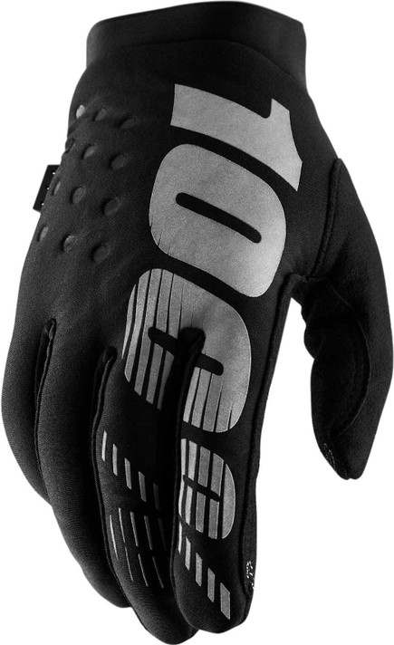 100% Brisker Gloves Black/Grey XX-Large