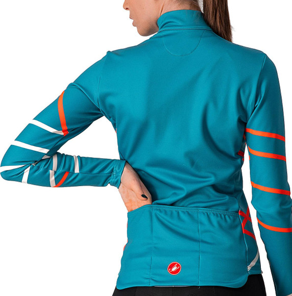 Castelli Diagonal Womens Jersey FZ Teal Blue/Brilliant Soft Pink 2021