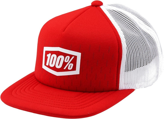 100% Shift Youth Snapback Trucker Cap Red/White Unisize