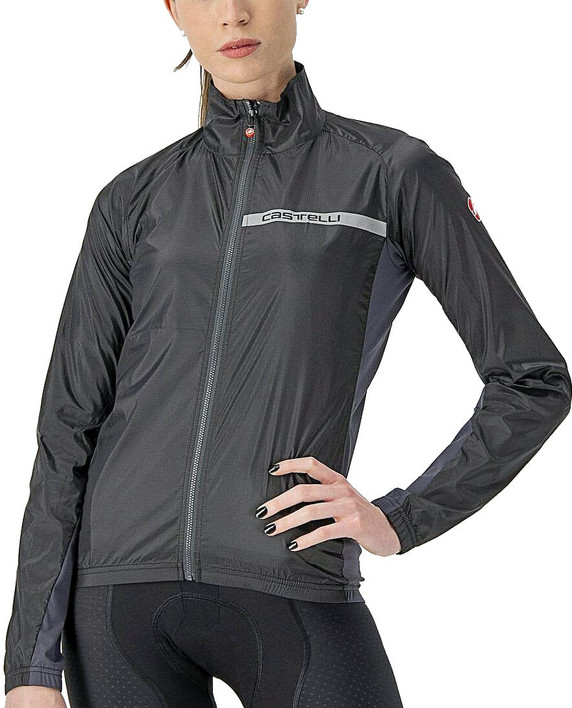 Castelli Squadra Stretch Womens Wind Jacket Light Black/Dark Grey 2021