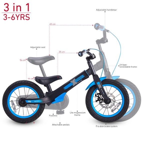 Smartrike Xtend Mg+ Balance to Pedal Bike Black/Blue