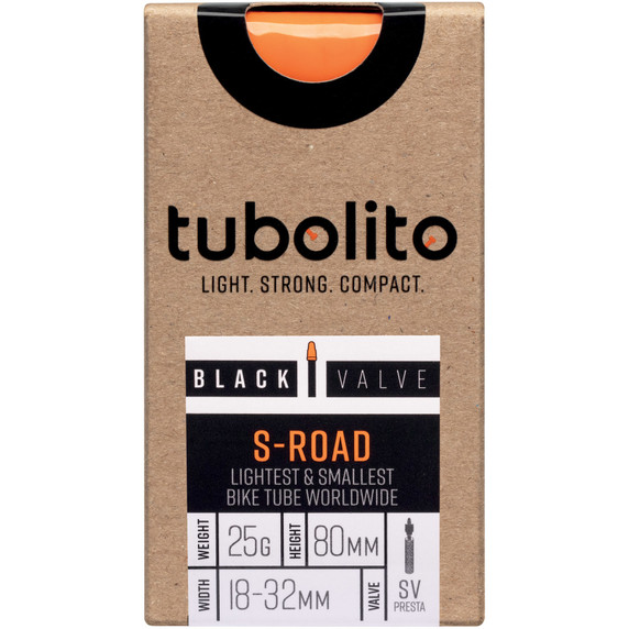 Tubolito S-Tubo 80mm Presta Valve Black Road Tube 700x18-32C