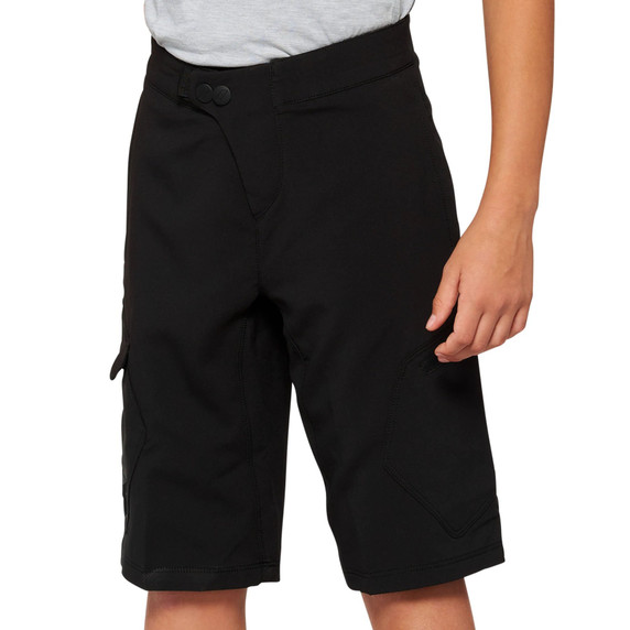 100% Ridecamp Youth MTB Shorts w/Liner Black