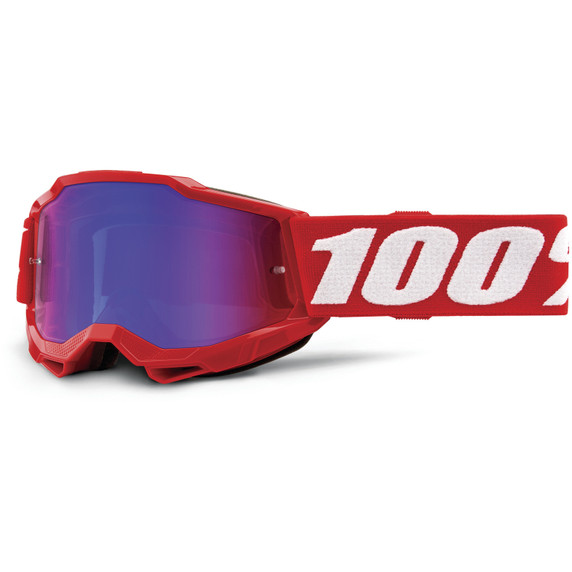 100% ACCURI 2 Youth Mirror Red/Blue Lens Neon Red Goggles