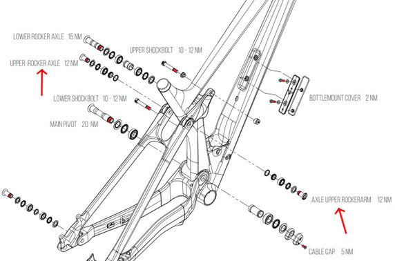 YT IZZO Mk1 CF Bike Rocker Arm Bolt + Screw Set