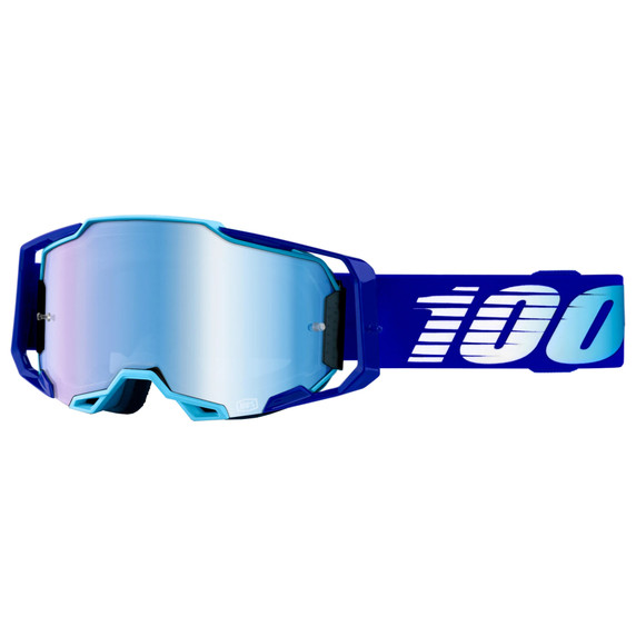 100% Armega MTB Goggles Mirror Blue Lens Royal Blue