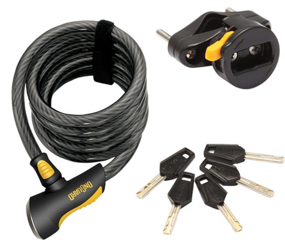 OnGuard Doberman Coil Cable Key Lock 185cm x 12mm