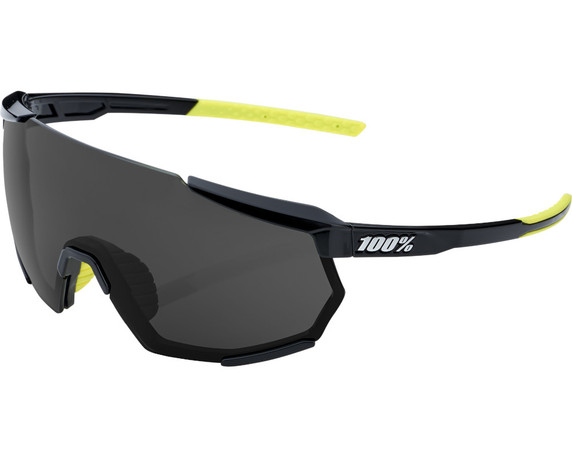 100% Racetrap 3.0 Sunglasses Gloss Black (Smoke Lens)