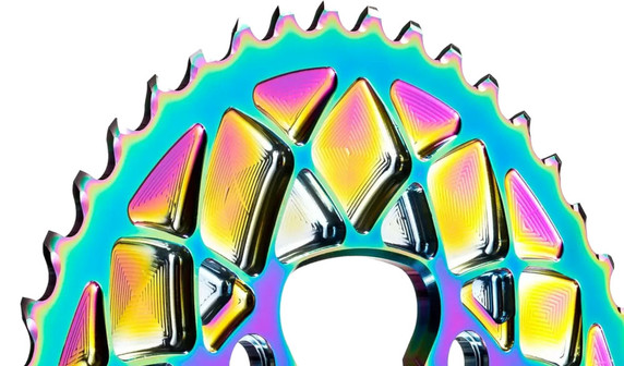 absoluteBLACK Premium Oval 110BCD 52T 4B Shimano 9100/8000 2x Rainbow Chainring