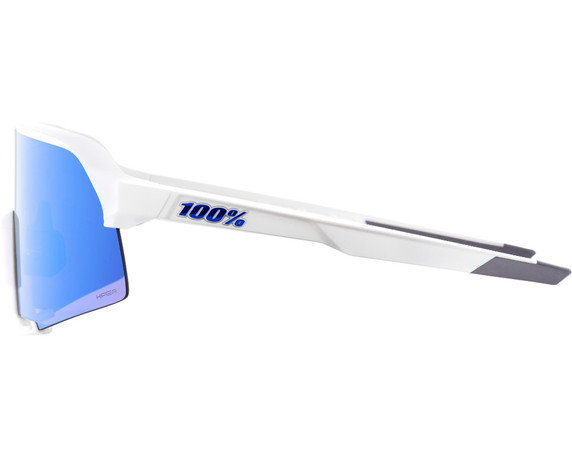 100% S3 Sunglasses Matte White (HiPER Blue Multilayer Mirror Lens)