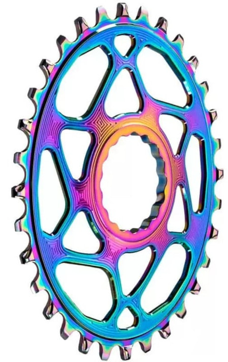 absoluteBLACK Premium Oval 32T Raceface Boost Cinch 3mm Offset Rainbow Chainring