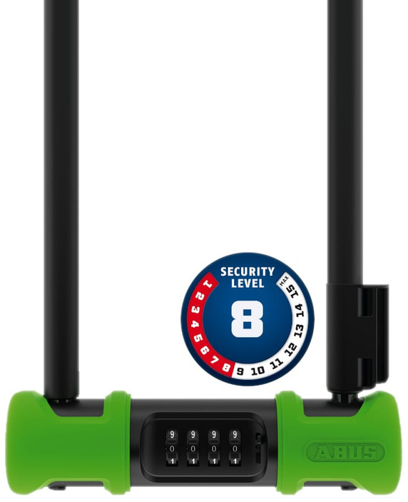 Abus Ultra 410c U-Bolt 230 x 12mm Combination Lock + SH34 Green