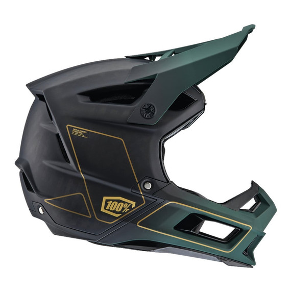 100% Aircraft 2 DH/Enduro Helmet Carbon/Gold/Green