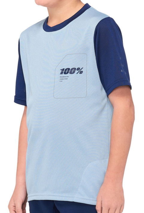 100% Ridecamp SS Youth Jersey Light Slate/Navy