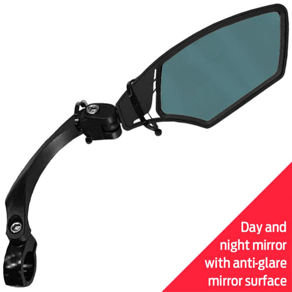 Azur Focus Bar Mount Anti-Glare Bicycle Mirror Black