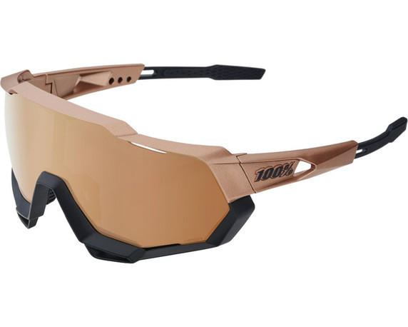 100% Speedtrap Sunglasses Matte Copper Chromium/Black (HiPER Copper Mirror Lens)