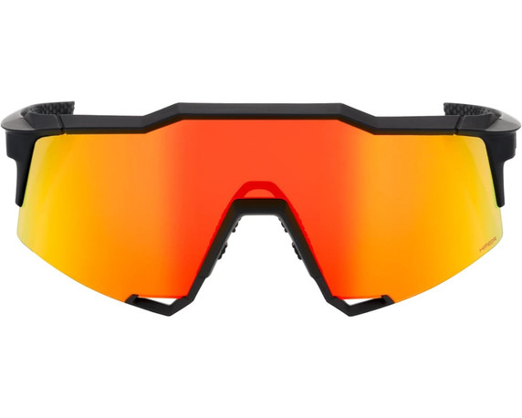 100% Speedcraft Sunglasses Soft Tact Black (HiPER Red Multilayer Mirror Lens)